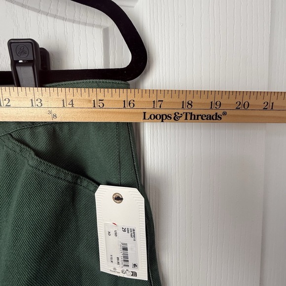 Billabong Womens Leia Twill Mid-Rise Cargo Pants Emerald Green Wide Leg Size 29 - Picture 8 of 10